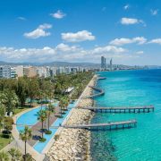 Aerial View Of The Ocean Promenade In Limassol, Cyprus, Island In The Mediterranean, Southern Europe